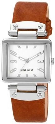 Nine West Ladies tan square dial strap watch