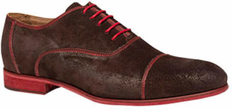 Bacco Bucci Men's Orsino - Dark Brown Suede Cap Toe Shoes
