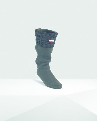 Hunter Moss Cable Cuff Welly Socks