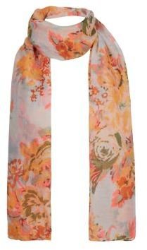 New Look Neon Coral Floral Print Longline Scarf