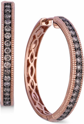 LeVian Chocolate Diamond Hoop Earrings in 14k Rose Gold (5/8 ct. t.w.)