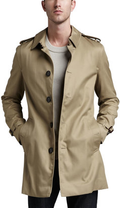 Burberry Single-Breasted Poly-Cotton Trenchcoat, Fallow