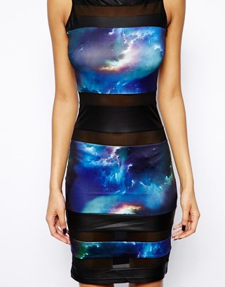 Forever Unique Selfish by Galaxy Print Mini Dress