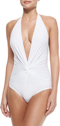 Karla Colletto Twist-Front One-Piece Swimsuit
