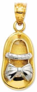 Macy's 14k Gold and Rhodium Charm, Baby Girl Shoe Charm