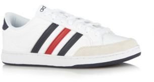 adidas White striped lace up trainers