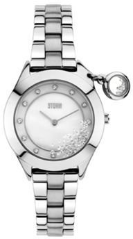 Storm Ladies white MOP, floating crystal bracelet watch