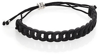 Marc by Marc Jacobs Solidly Linked Rubber Friendship Bracelet/Black