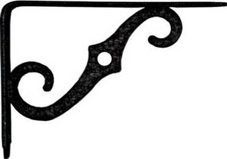 National Mfg. N229393 Ornamental Shelf Bracket 5-Inch x 3-1/2 Inch, Antique Black