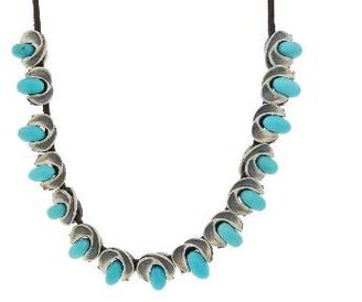 Ten Thousand Things Rosette Cluster Holder Necklace with Turquoise - Sterling Silver