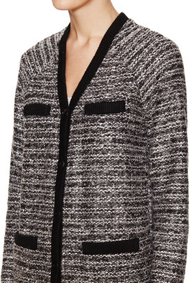 Plenty by Tracy Reese Tweed Cardigan with Ribbed Trim