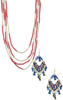 Zooey Cam & Treasure Necklace & Indigo Earrings Set