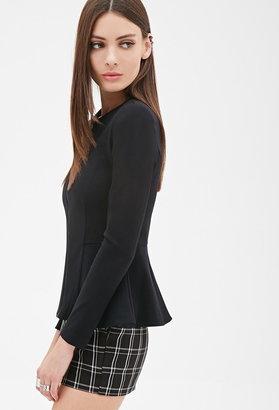 Forever 21 Fluted Collarless Scuba Knit Jacket