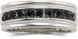 MODERN BRIDE Mens 1 CT. T.W. Black Diamond Ring Sterling Silver