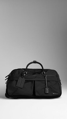Burberry London Leather Nylon Travel Duffle Bag