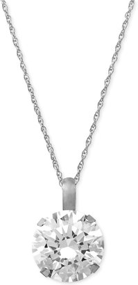 Macy's Cubic Zirconia Round Pendant Necklace in 14k Gold or 14k White Gold