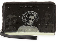 Marc by Marc Jacobs Space Techno  Wingman Lenticular-Print Smartphone Wristlet, Black