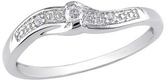 0.05 CT.T.W. Round Diamond Promise Ring in 10K White Gold - I2:I3 / GHI
