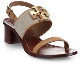 Tory Burch Lowell Linen & Leather Sandals