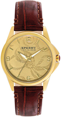 Sperry Watch, Women's Kinney Brown Croc-Embossed Leather Strap 38mm 103059