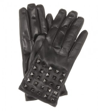 Valentino Rockstud Noir leather gloves