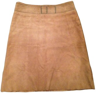 Cacharel Camel-coloured, goatskin skirt.