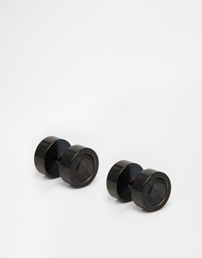 ASOS Crystal Plug Earrings - Black