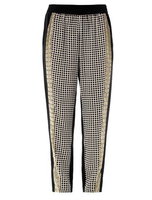Ohne Titel Grid-print silk trousers