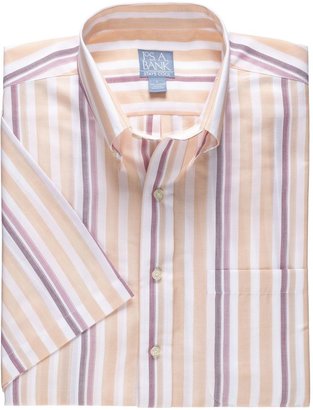 Jos. A. Bank Stays Cool Buttondown Short Sleeve Textured Pattern Sportshirt