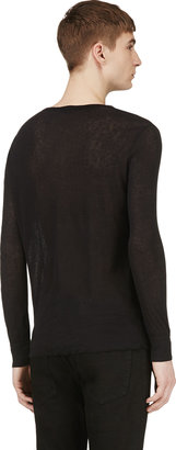 BLK DNM Black Semi-Sheer Long Sleeve T-Shirt