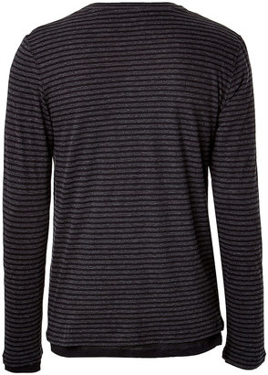 Majestic Cotton-Cashmere Double Layer Striped T-Shirt Gr. M