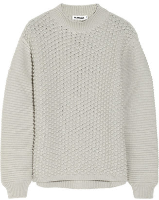 Jil Sander Bobble and ribbed-knit wool and cashmere-blend sweater