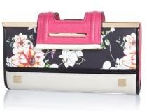 River Island Black floral print clip top purse