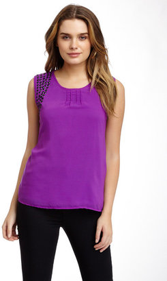 Tulle Dazzling Downtown Sleeveless Blouse