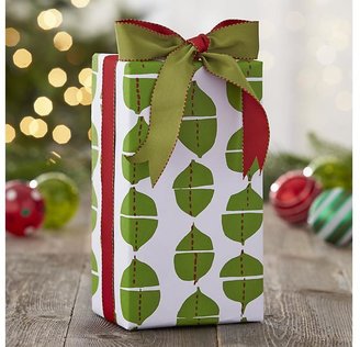 Crate & Barrel Ornament Garland Green Wrapping Paper