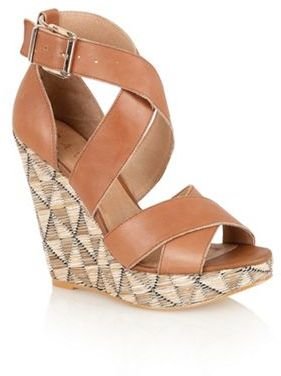 Ravel Tan 'Kennedia' strappy wedge sandals