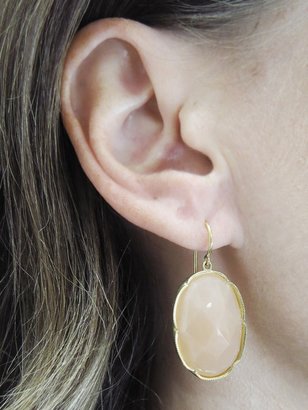 Irene Neuwirth Oval Rose Cut Peach Moonstone Earrings