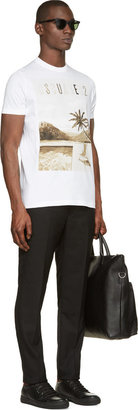 DSQUARED2 White & Sepia Poolside Print T-Shirt