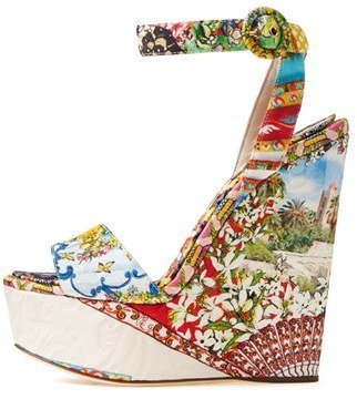 Dolce & Gabbana Printed Wedge Sandal (Women)