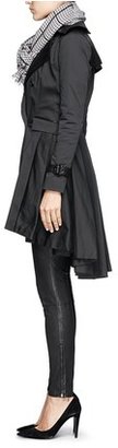 Nobrand Leather storm flap pleat back trench coat