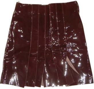 Alberta Ferretti Brown Leather Skirt