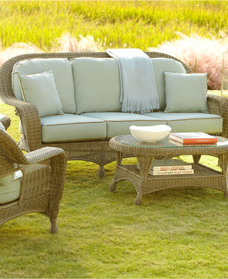 Sandy Cove Outdoor Wicker 8-Pc. Seating Set (1 Loveseat, 2 Swivel Gliders, 2 Ottomans, 1 Coffee Table and 2 End Tables)