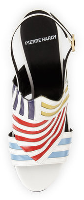 Pierre Hardy Multicolor Striped Wedge Sandal