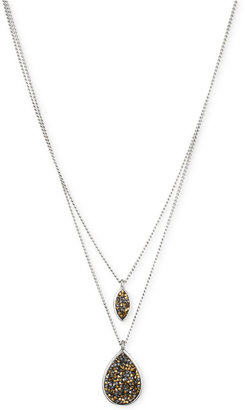 Kenneth Cole Necklace, Two-Tone Faceted Bead Duo Pendant Necklace