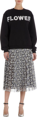 Christopher Kane Floral Lace Pleated Skirt