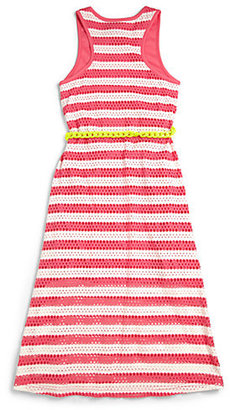 Blush by Us Angels Girl's Pointelle Striped Maxi Dress