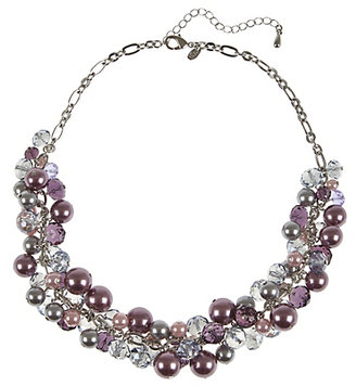Marks and Spencer M&s Collection Pearl Effect Glass Stone Cluster Necklace
