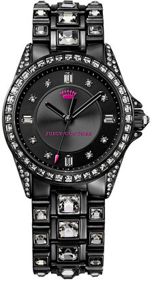 Juicy Couture Women's Stella Crystal Accent Black Ion-Plated Stainless Steel Bracelet Watch 36mm 1901168