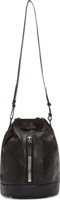 Mackage Black Leather Matos-L Bucket Bag