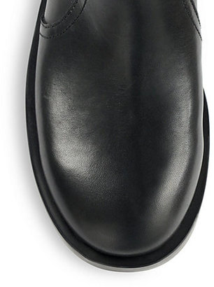 Jil Sander Navy Leather Moto Ankle Boots